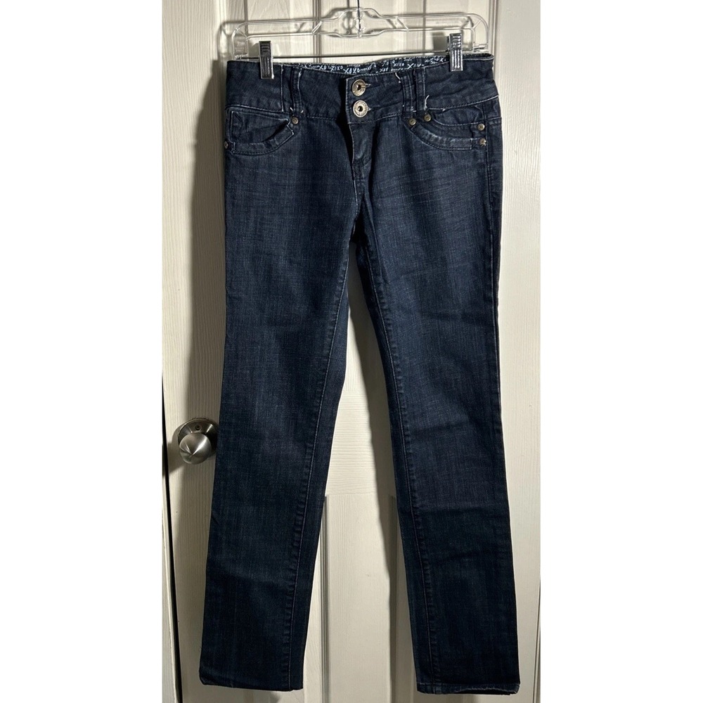 Y2K XOXO Stretch Blue Low Rise Straight Jeans 5/6